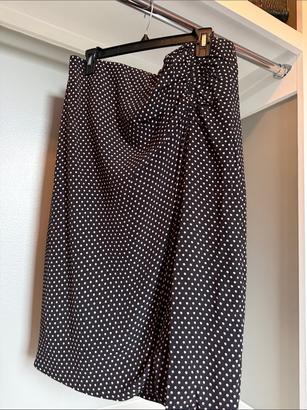 Ann Taylor Black Midi Skirt with Polka Dots